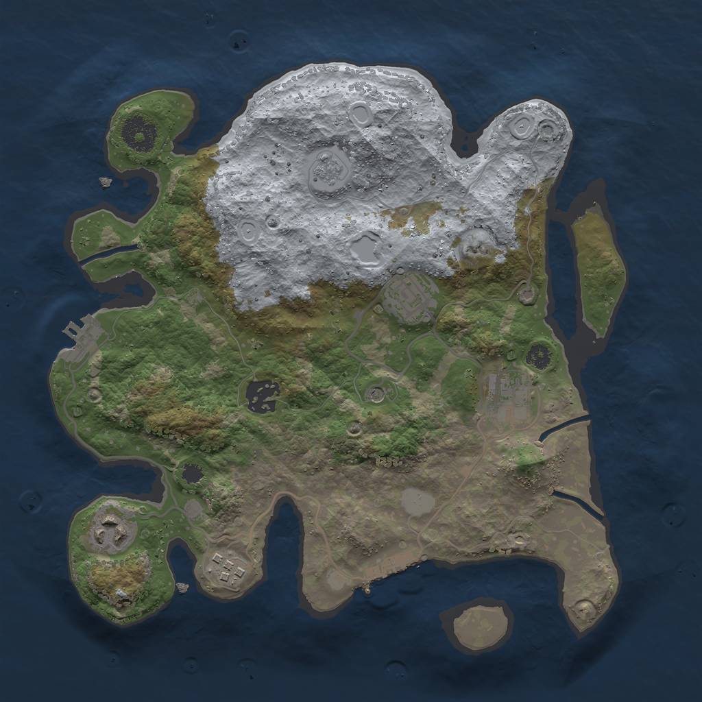 Rust Map: Procedural Map, Size: 3000, Seed: 792157062, 14 Monuments
