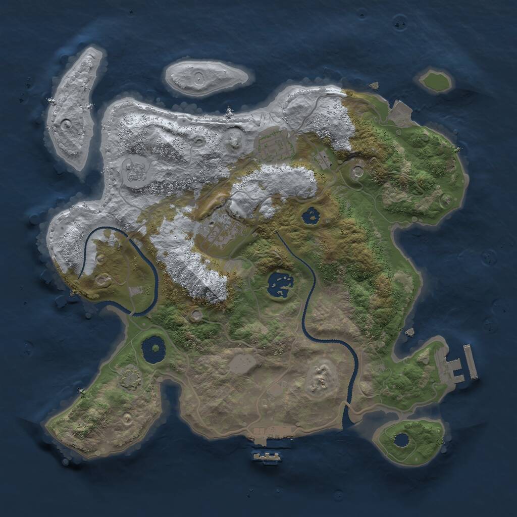 Rust Map: Procedural Map, Size: 3000, Seed: 781506422, 9 Monuments