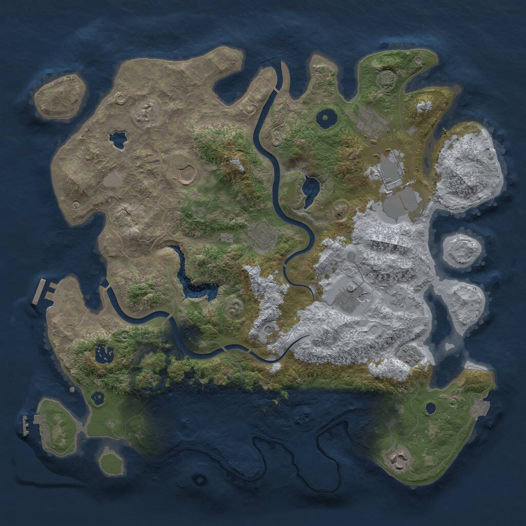 Rust Map: Procedural Map, Size: 4000, Seed: 1402148613, 14 Monuments