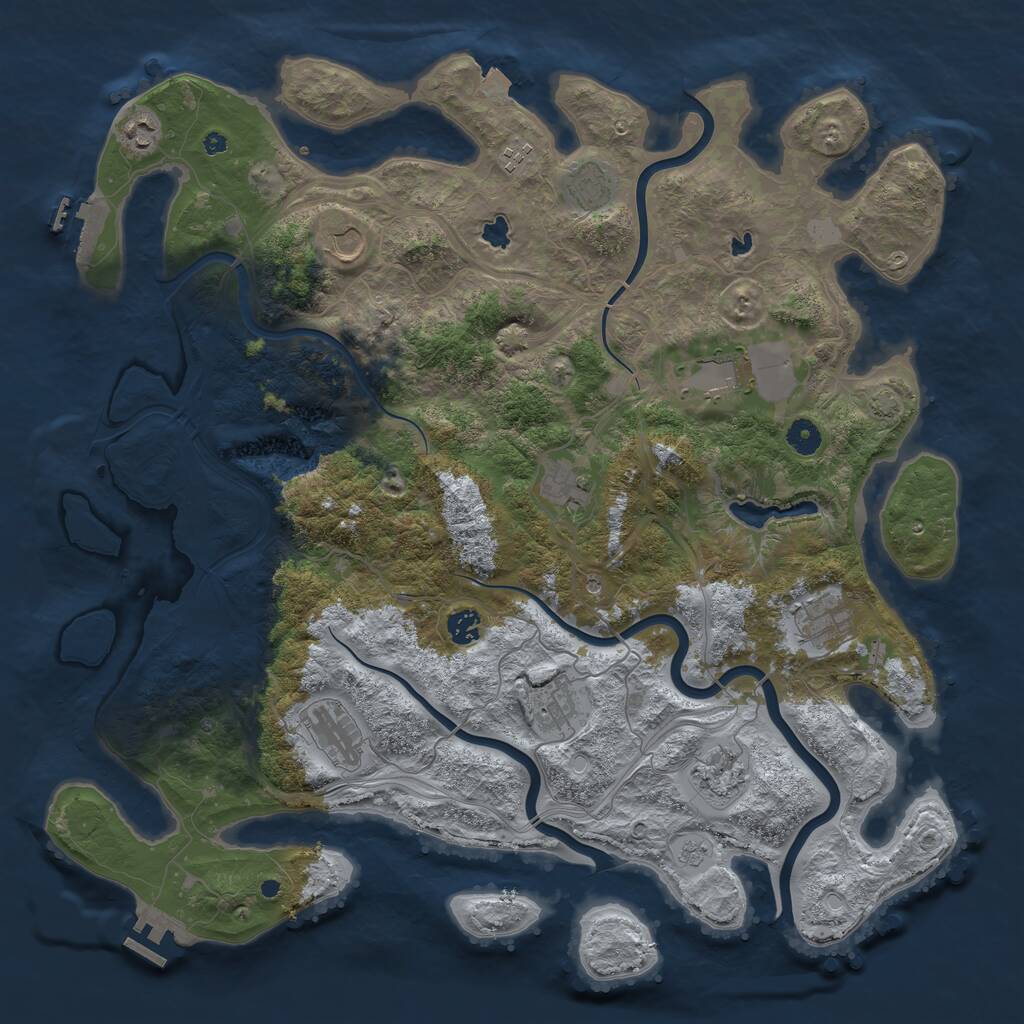Rust Map: Procedural Map, Size: 4500, Seed: 325211613, 17 Monuments