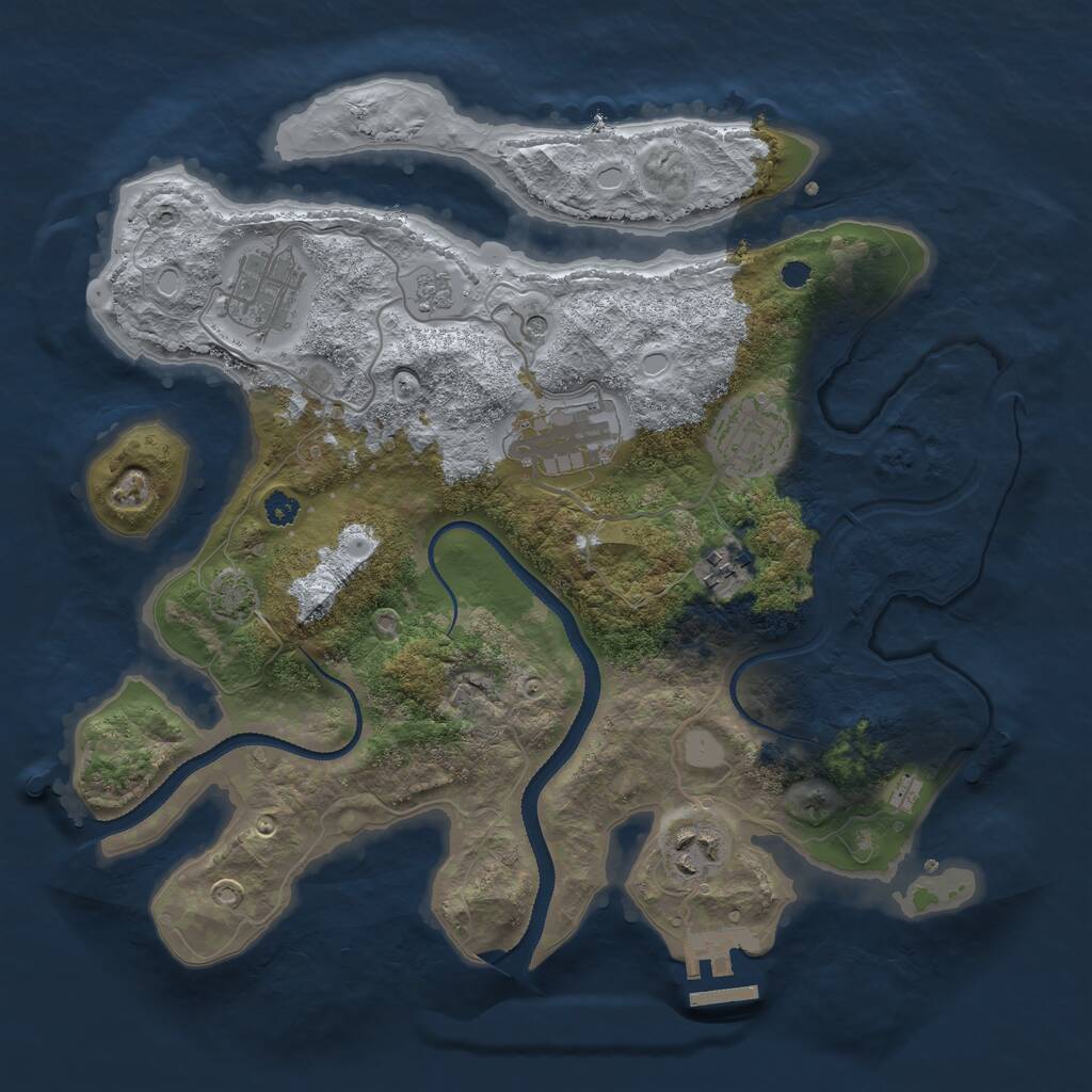Rust Map: Procedural Map, Size: 3200, Seed: 313081904, 10 Monuments