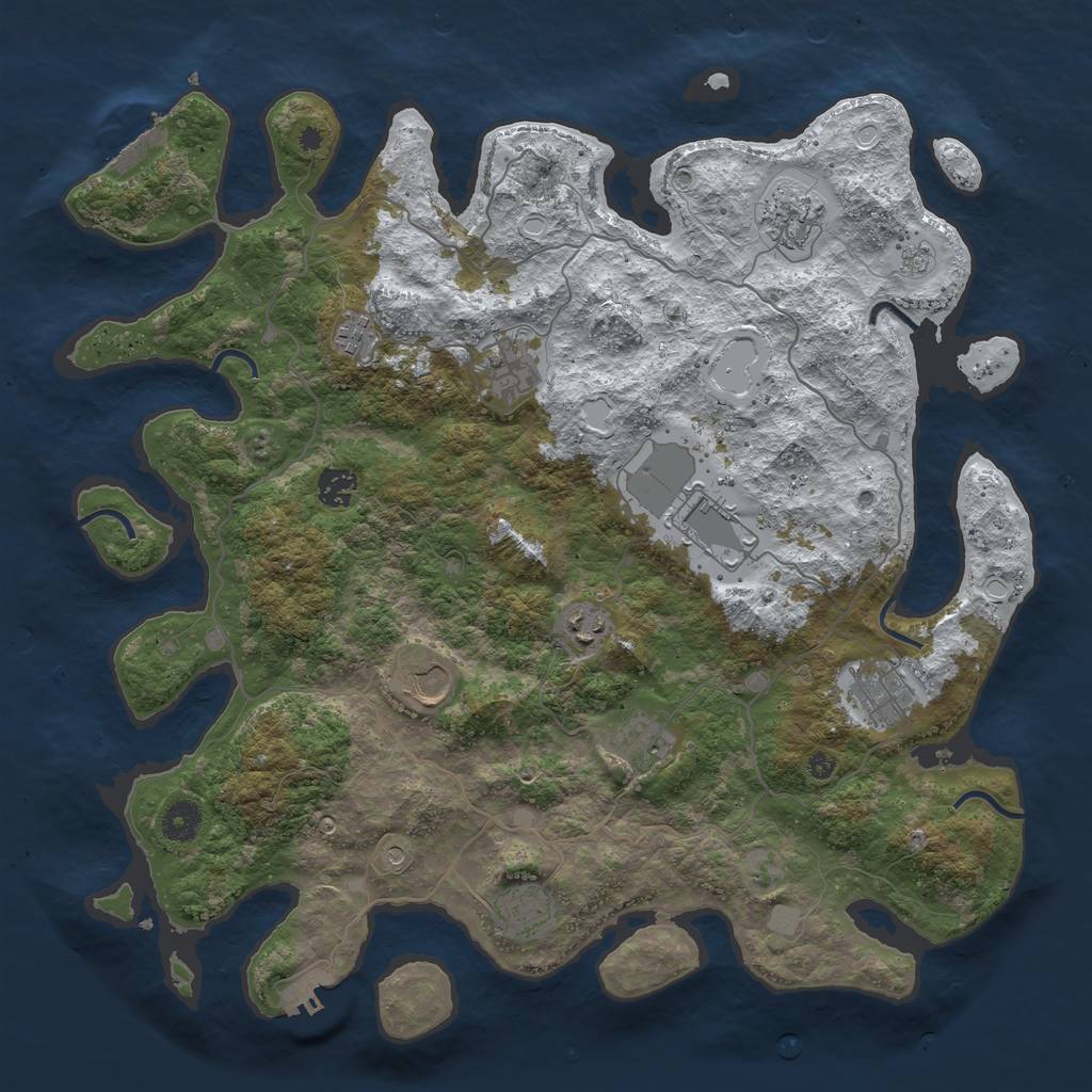 Rust Map: Procedural Map, Size: 4074, Seed: 13848, 19 Monuments