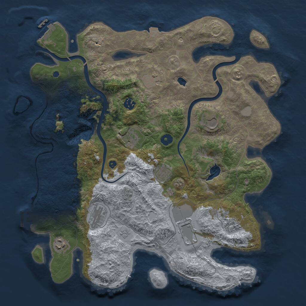 Rust Map: Procedural Map, Size: 4000, Seed: 92890283, 16 Monuments