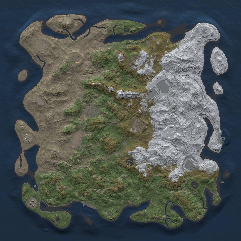 Rust Map: Procedural Map, Size: 4800, Seed: 955527200, 20 Monuments