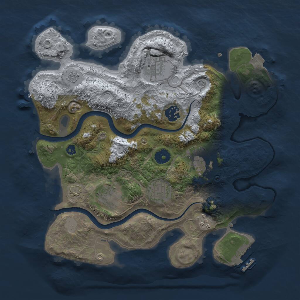 Rust Map: Procedural Map, Size: 3000, Seed: 76856, 11 Monuments