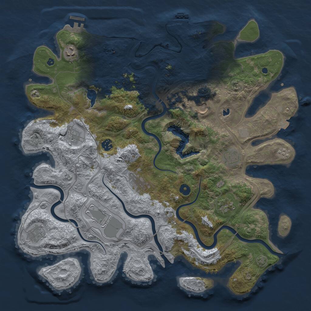 Rust Map: Procedural Map, Size: 4250, Seed: 63921, 16 Monuments