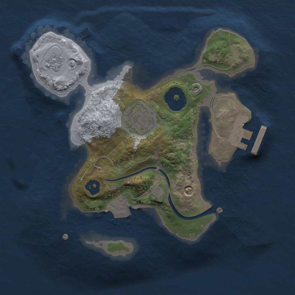 Rust Map: Procedural Map, Size: 2000, Seed: 21, 4 Monuments