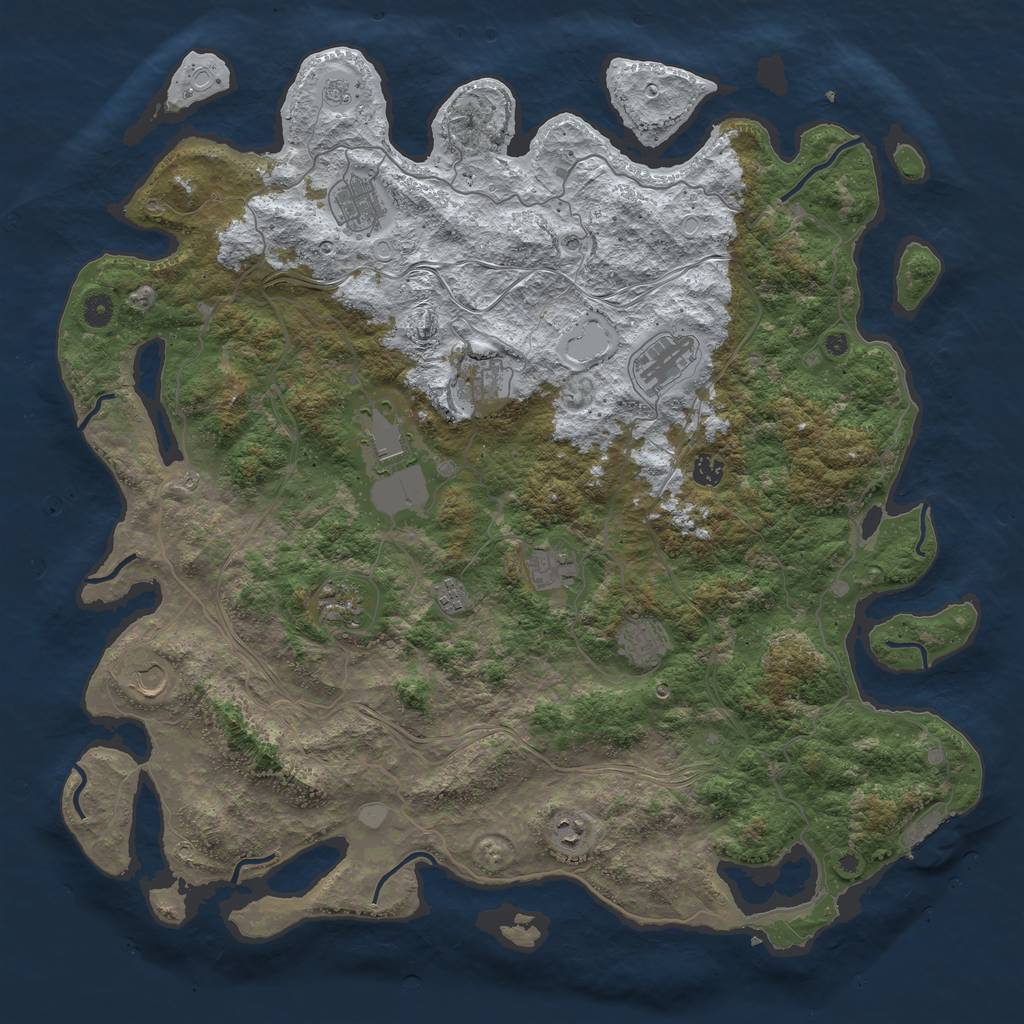 Rust Map: Procedural Map, Size: 4800, Seed: 998461420, 19 Monuments