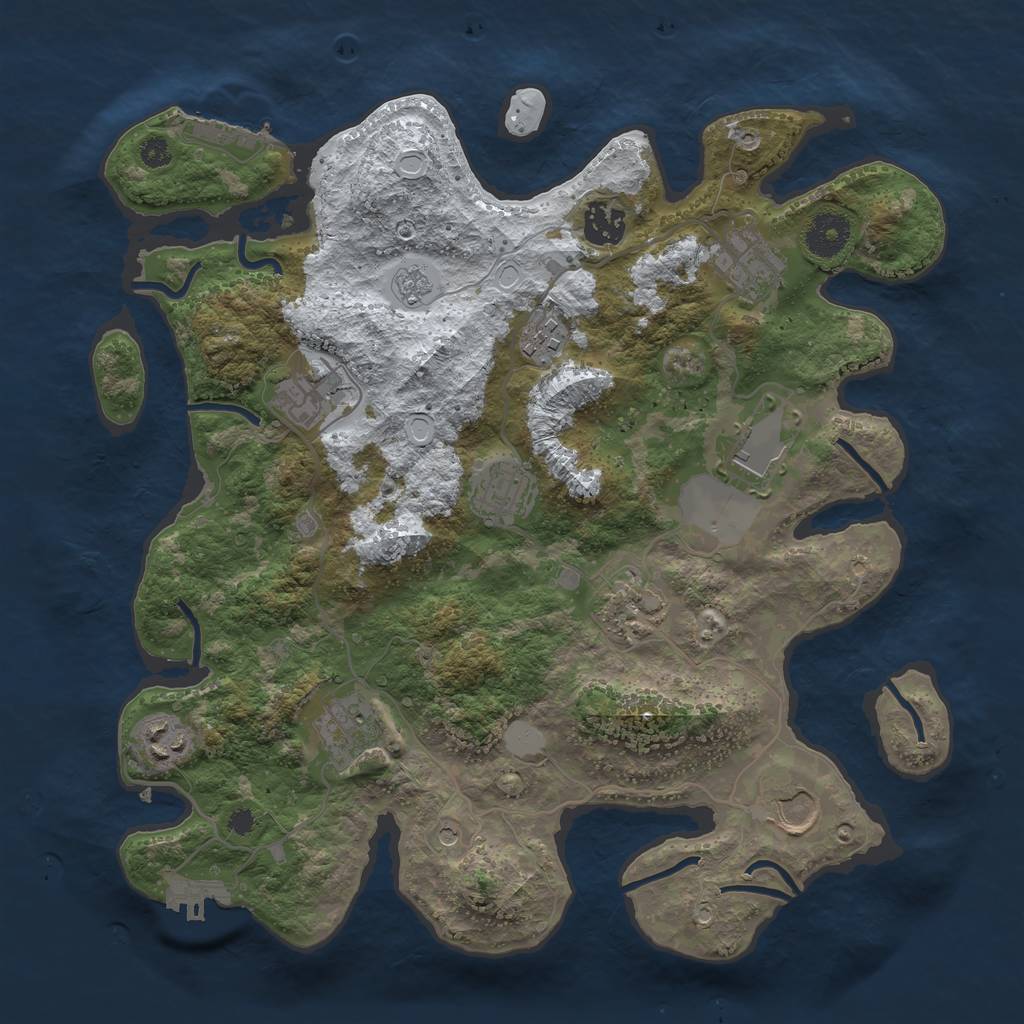 Rust Map: Procedural Map, Size: 3500, Seed: 26331122, 19 Monuments