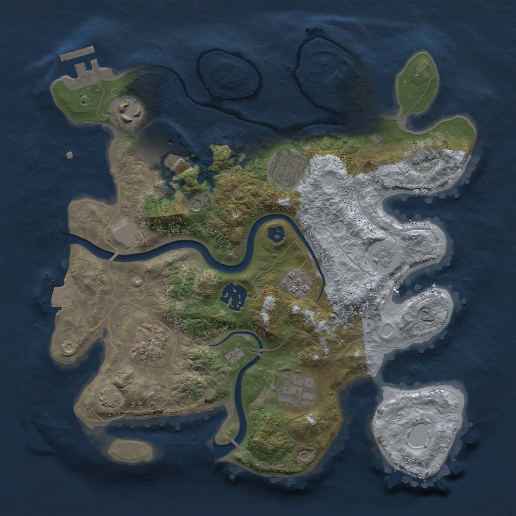 Rust Map: Procedural Map, Size: 3000, Seed: 86581, 12 Monuments