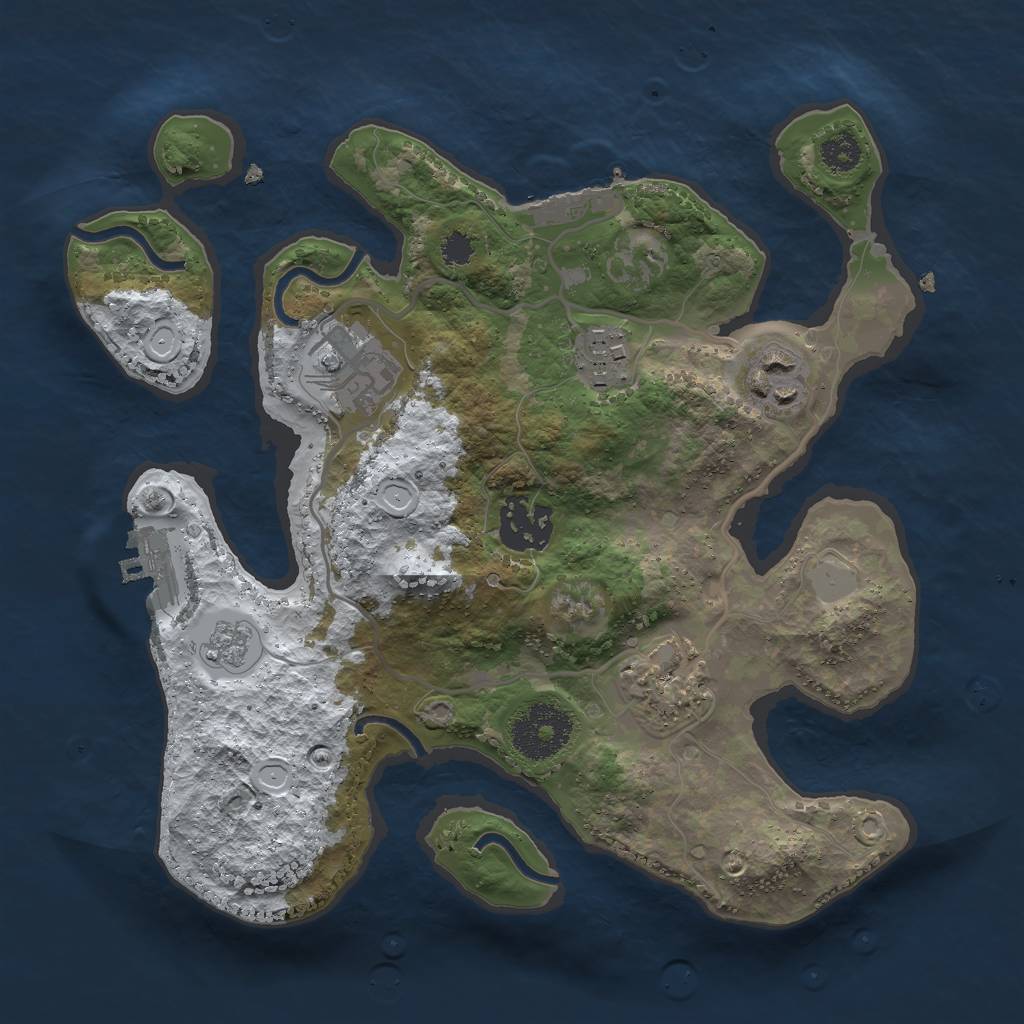 Rust Map: Procedural Map, Size: 2700, Seed: 126487100, 13 Monuments