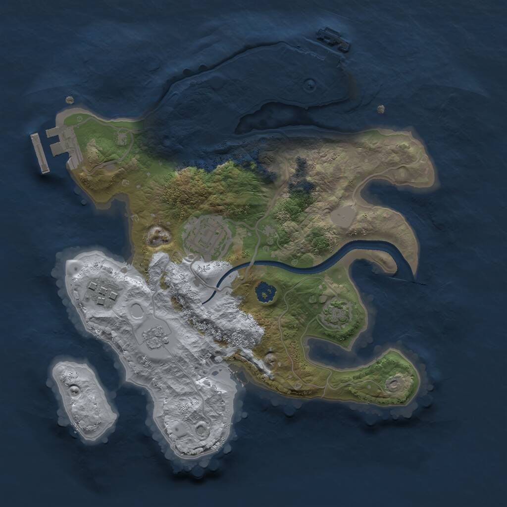 Rust Map: Procedural Map, Size: 2500, Seed: 7234723, 7 Monuments