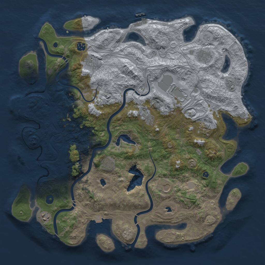 Rust Map: Procedural Map, Size: 4500, Seed: 955179957, 16 Monuments