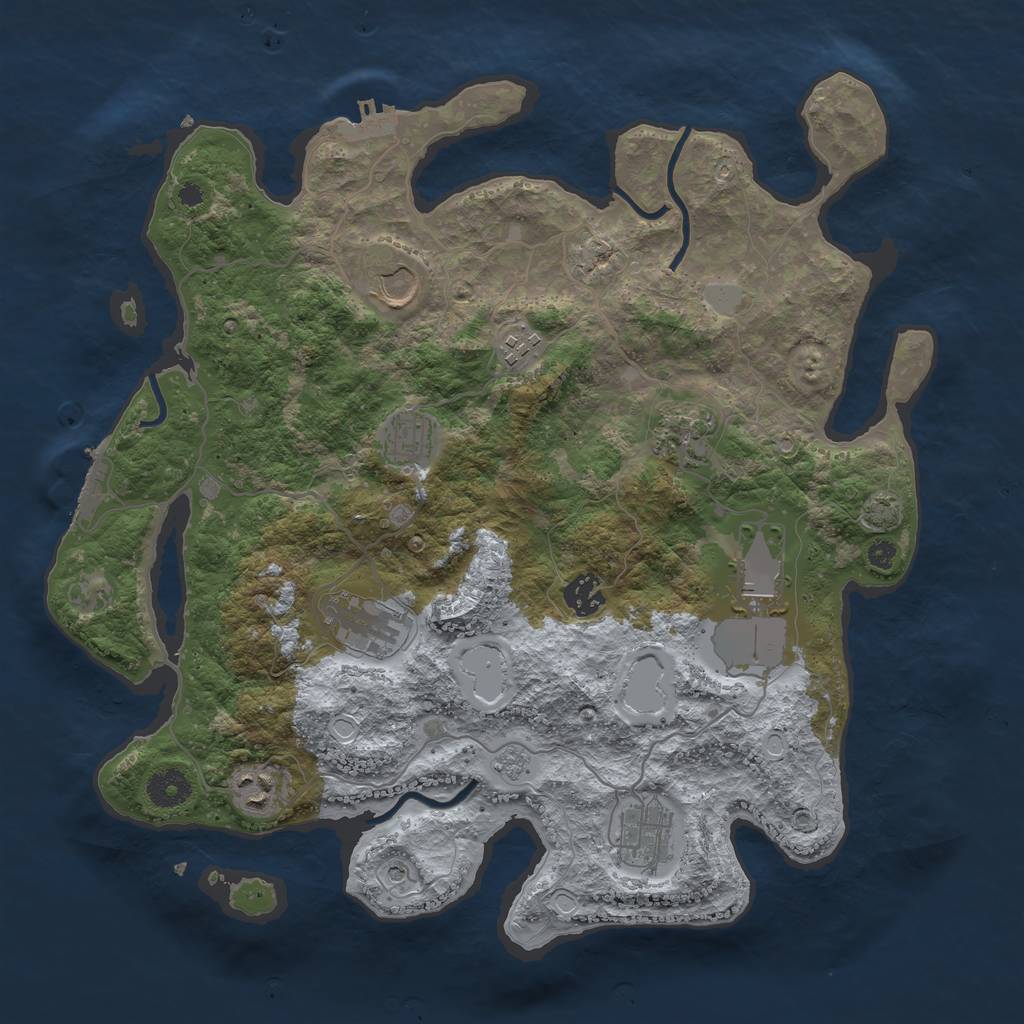 Rust Map: Procedural Map, Size: 3750, Seed: 1766191984, 17 Monuments