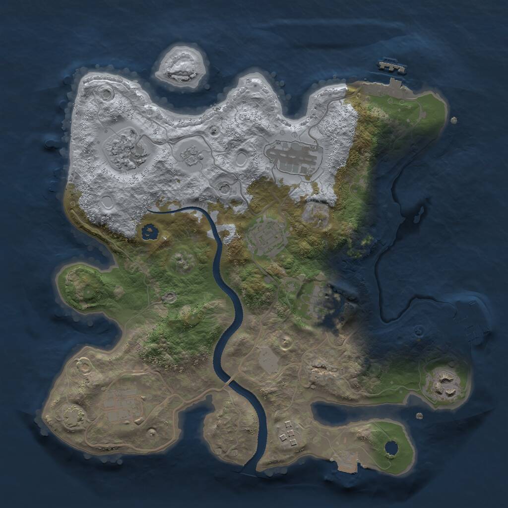 Rust Map: Procedural Map, Size: 3000, Seed: 1883732351, 13 Monuments