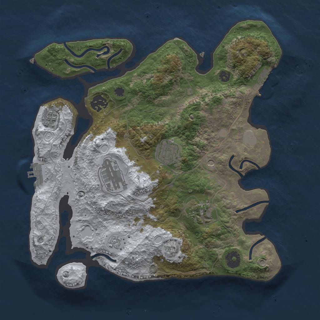 Rust Map: Procedural Map, Size: 3000, Seed: 1629401552, 14 Monuments