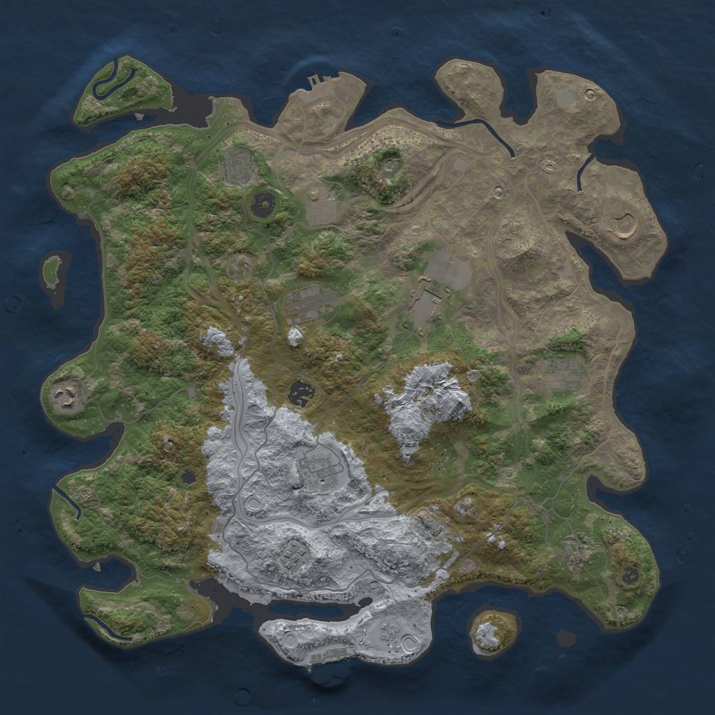 Rust Map: Procedural Map, Size: 4250, Seed: 158361285, 20 Monuments
