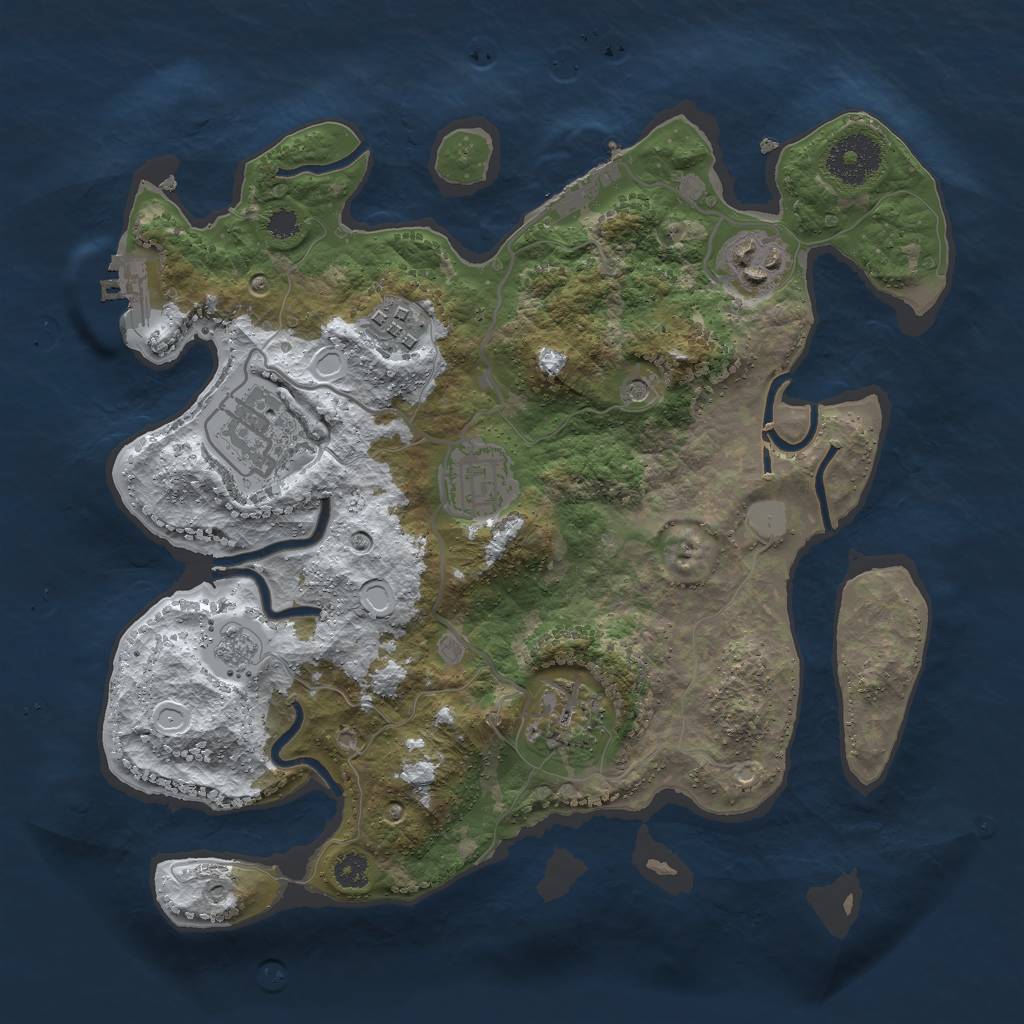 Rust Map: Procedural Map, Size: 3000, Seed: 622022, 14 Monuments