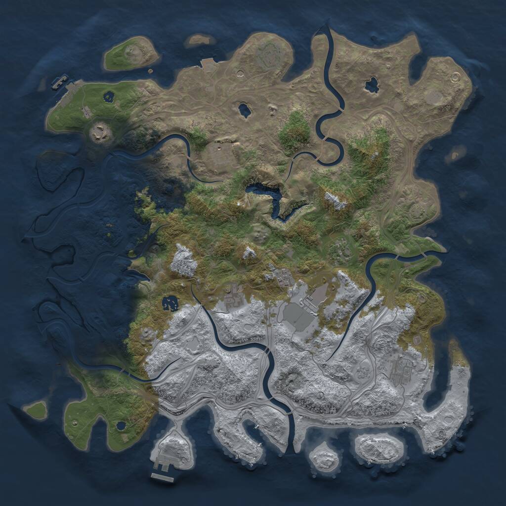 Rust Map: Procedural Map, Size: 4500, Seed: 935835752, 15 Monuments