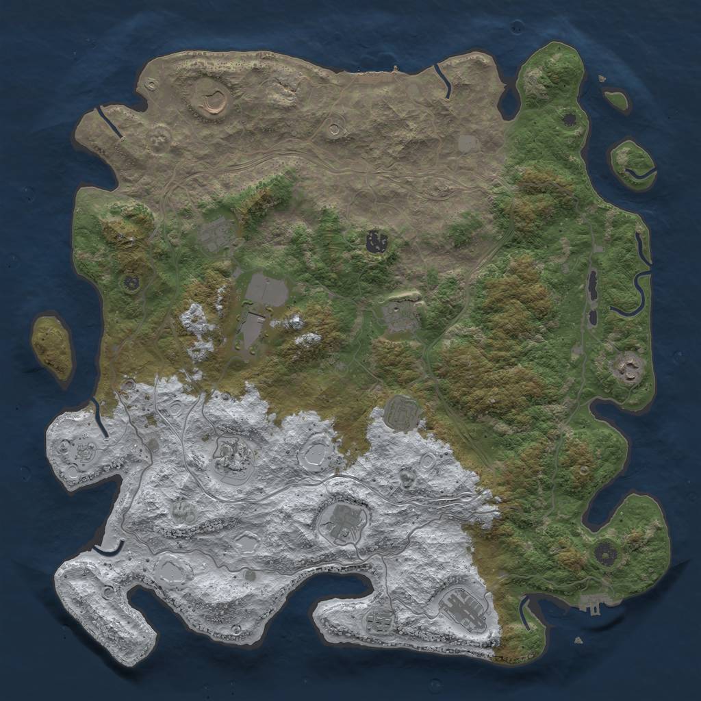 Rust Map: Procedural Map, Size: 4555, Seed: 2147483647, 20 Monuments