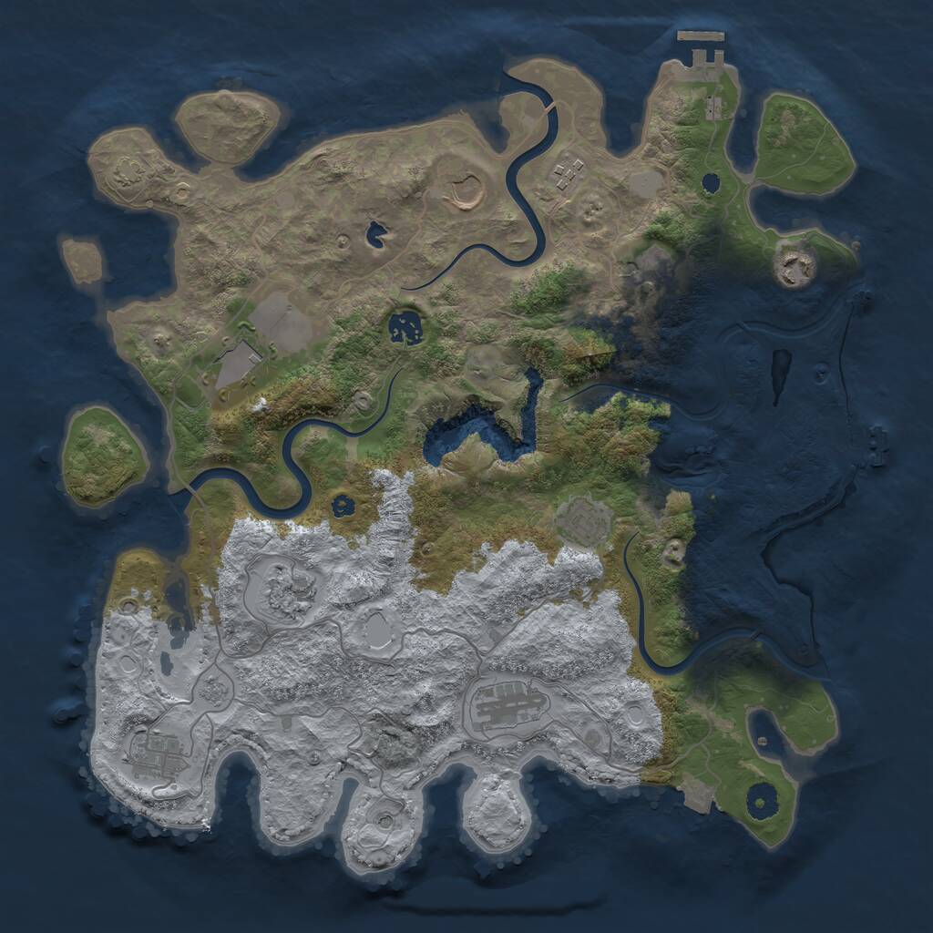 Rust Map: Procedural Map, Size: 4000, Seed: 1085859309, 16 Monuments