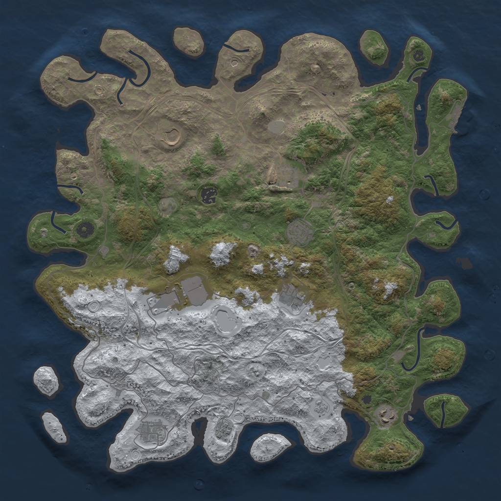 Rust Map: Procedural Map, Size: 4500, Seed: 13812, 17 Monuments