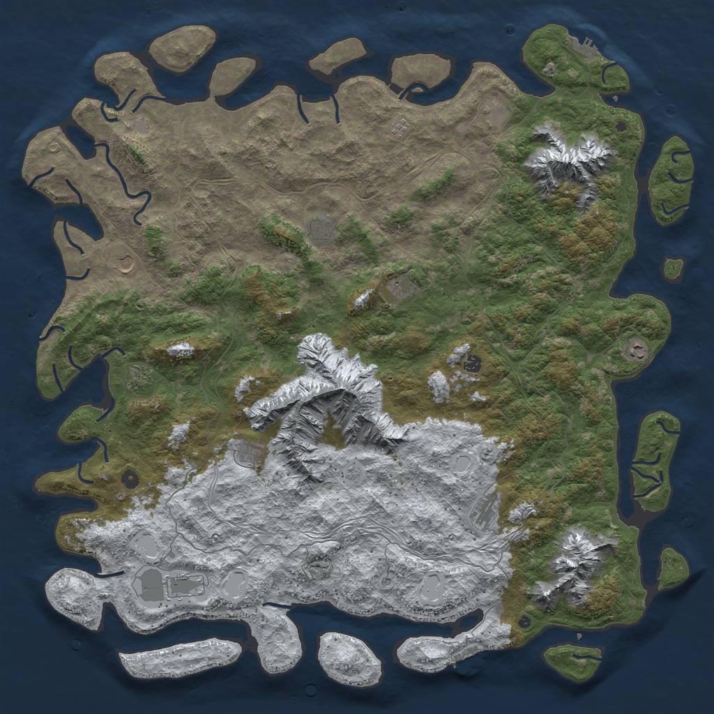 Rust Map: Procedural Map, Size: 6000, Seed: 71326, 20 Monuments