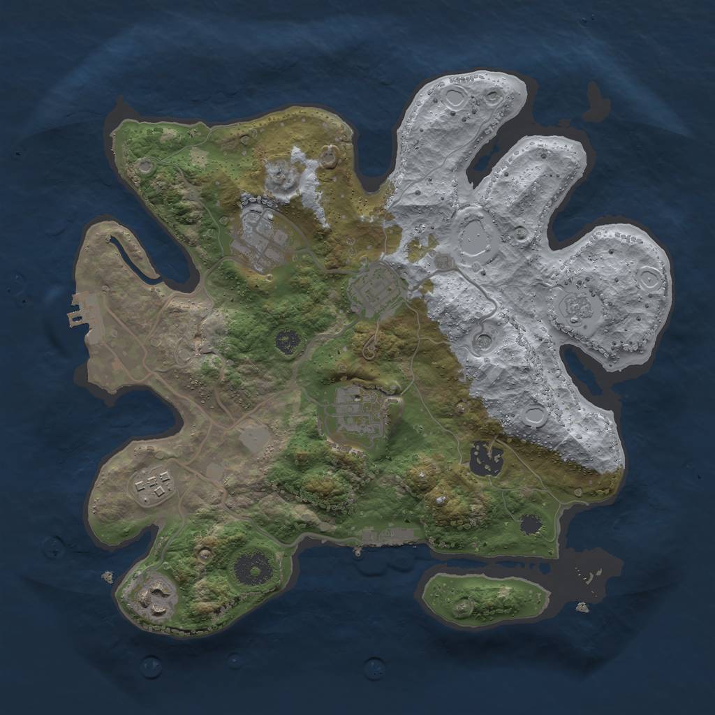 Rust Map: Procedural Map, Size: 3000, Seed: 203640043, 15 Monuments