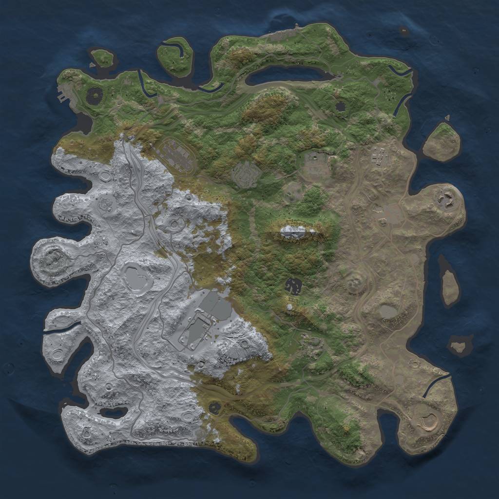 Rust Map: Procedural Map, Size: 4250, Seed: 10101, 19 Monuments