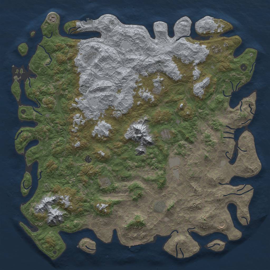 Rust Map: Procedural Map, Size: 6000, Seed: 39824, 20 Monuments