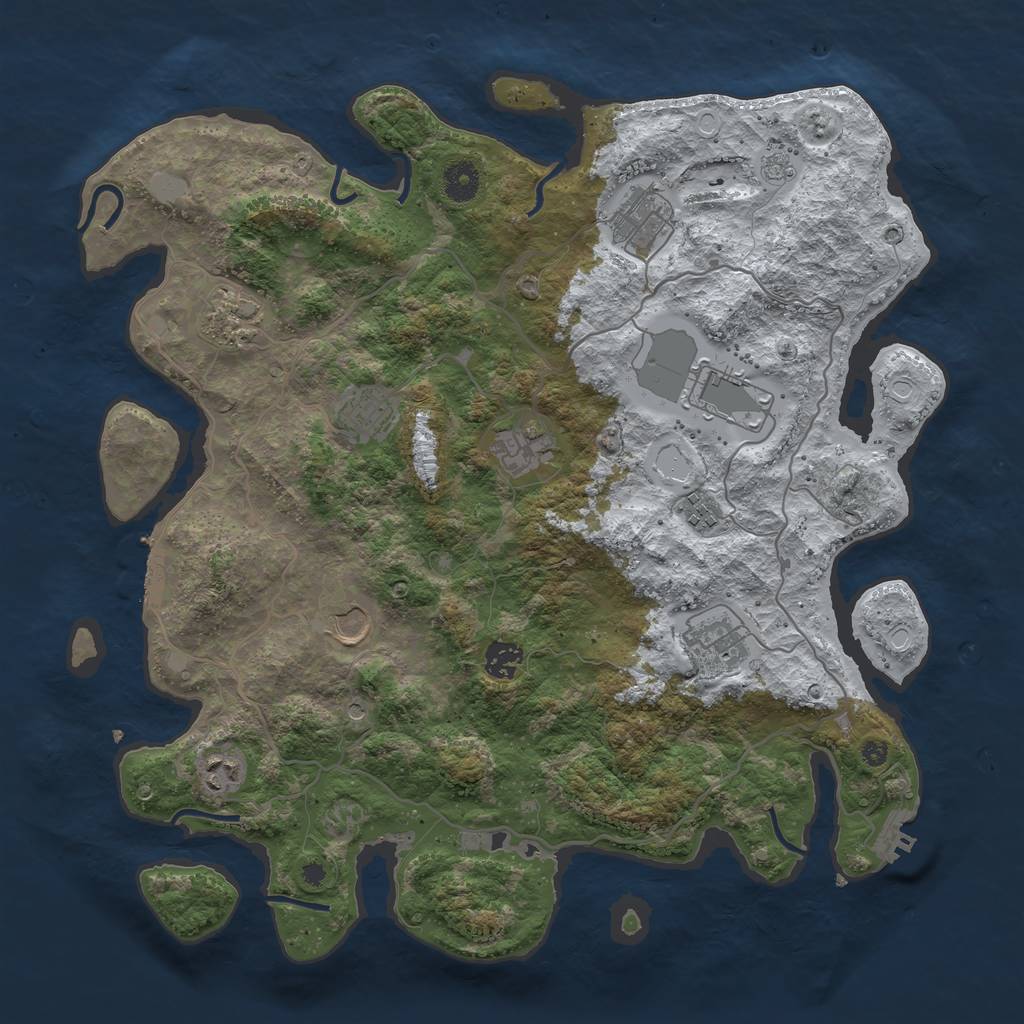 Rust Map: Procedural Map, Size: 4000, Seed: 815471188, 19 Monuments