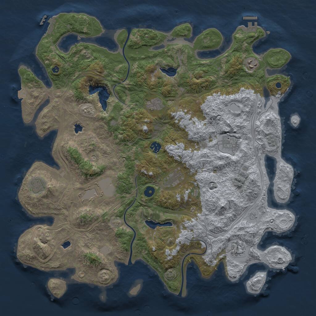Rust Map: Procedural Map, Size: 4500, Seed: 6738456, 15 Monuments