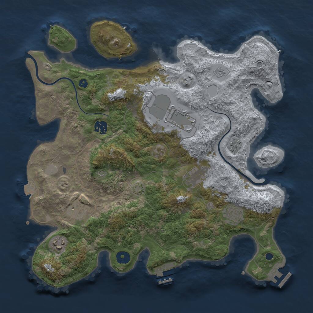Rust Map: Procedural Map, Size: 3500, Seed: 694200191, 13 Monuments