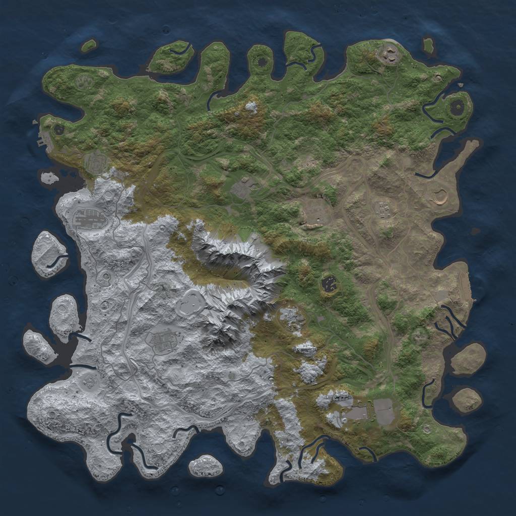 Rust Map: Procedural Map, Size: 5050, Seed: 414005435, 18 Monuments