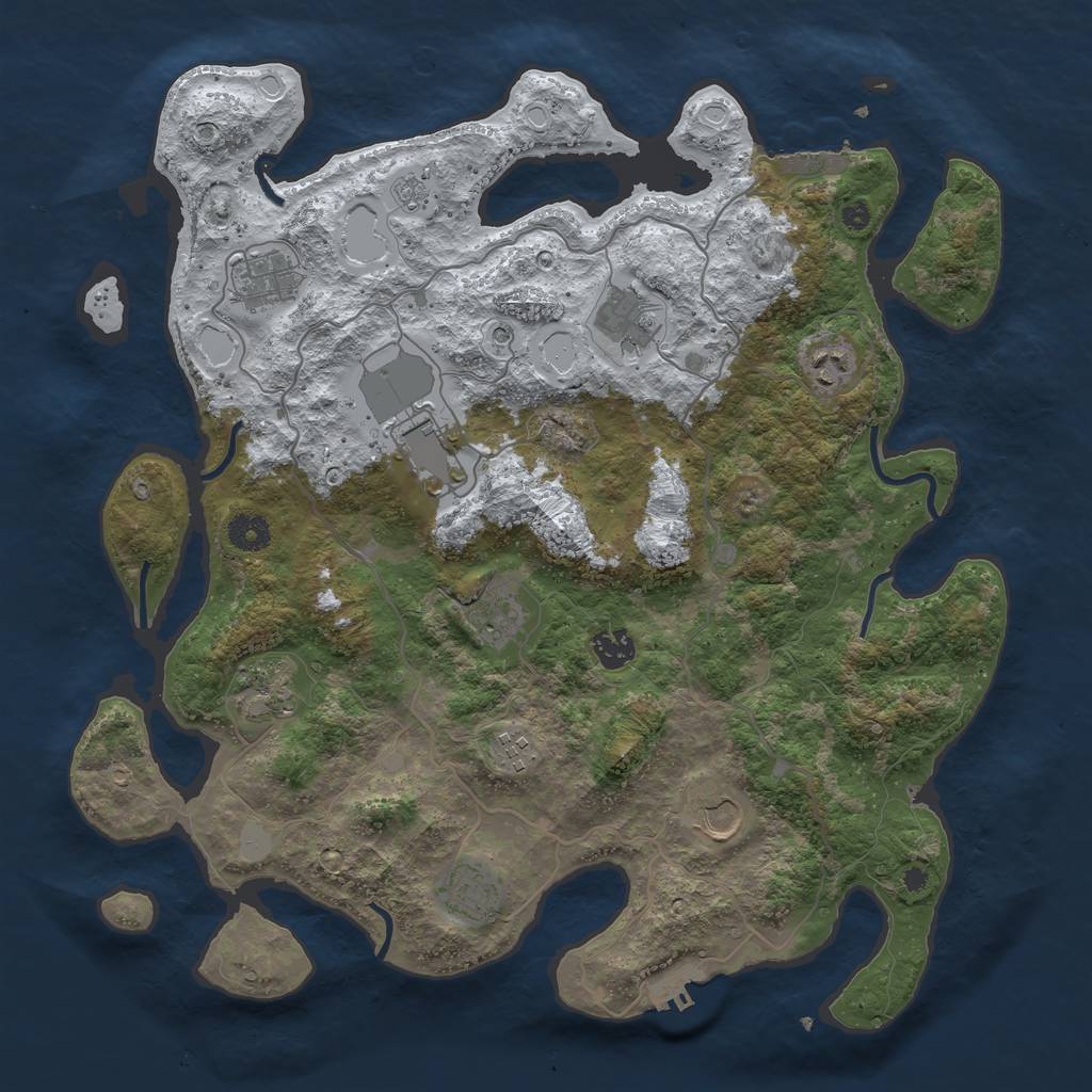 Rust Map: Procedural Map, Size: 4000, Seed: 978493642, 19 Monuments