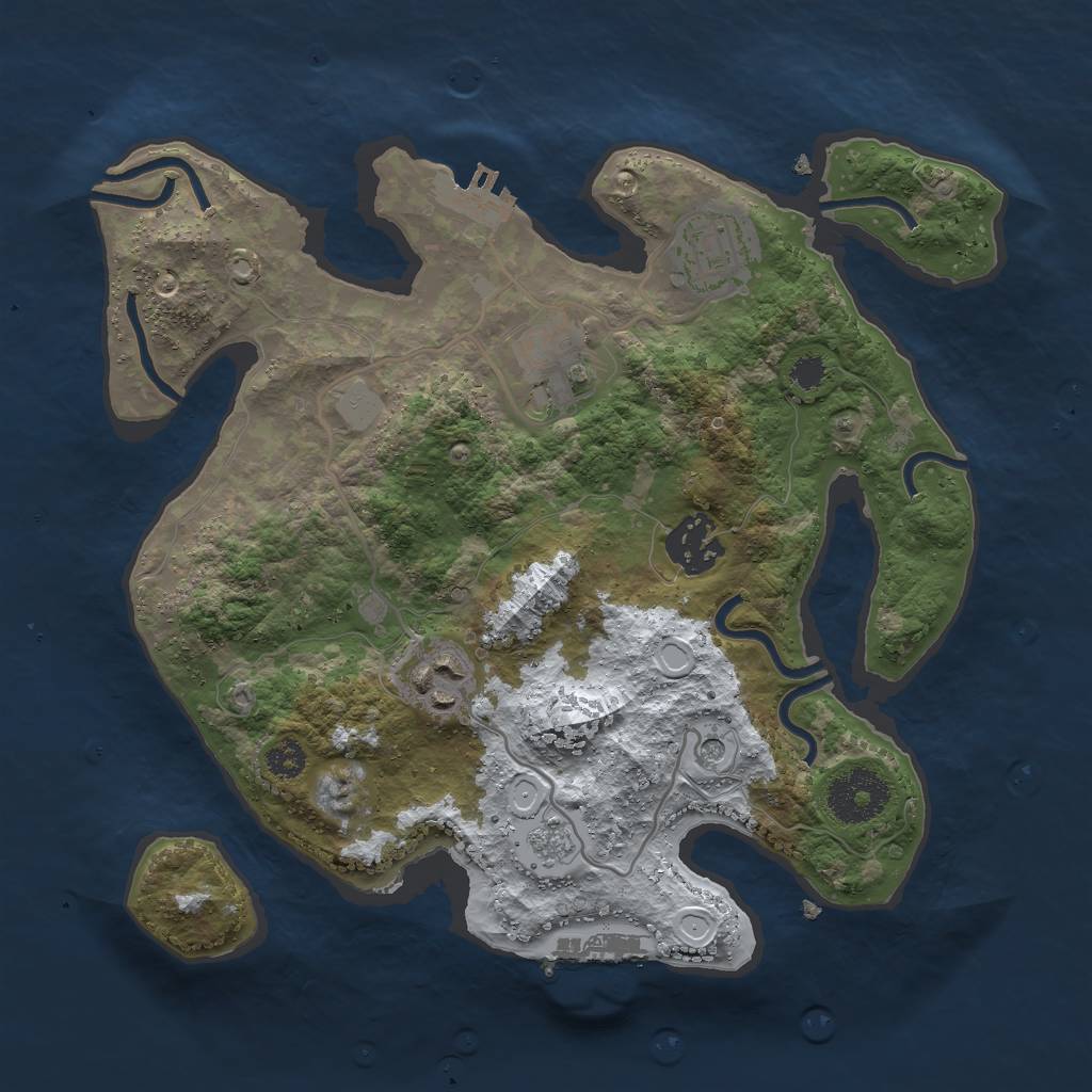 Rust Map: Procedural Map, Size: 2857, Seed: 56, 13 Monuments