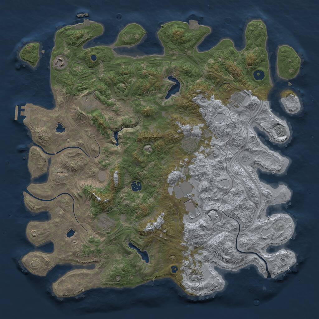 Rust Map: Procedural Map, Size: 4500, Seed: 129497293, 15 Monuments