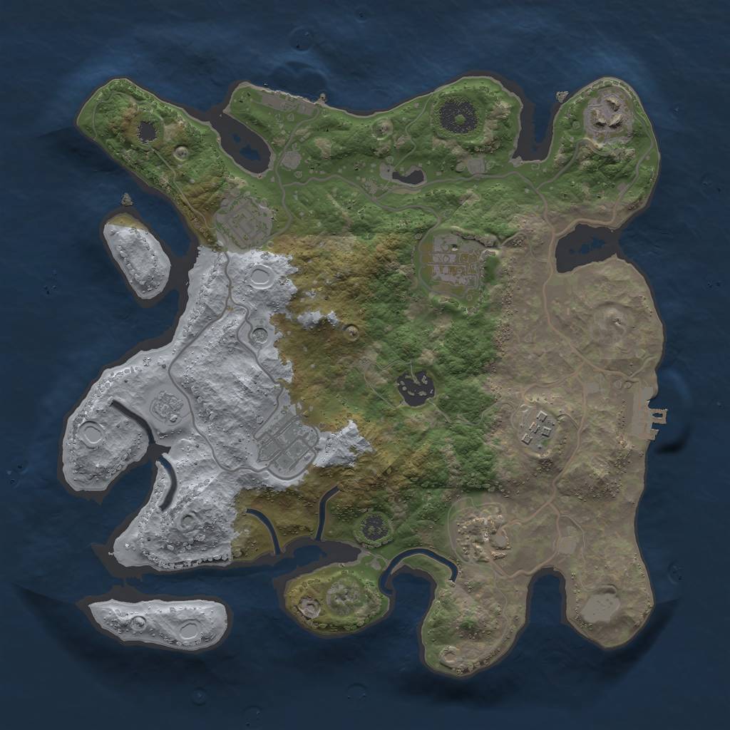 Rust Map: Procedural Map, Size: 3000, Seed: 148260199, 16 Monuments
