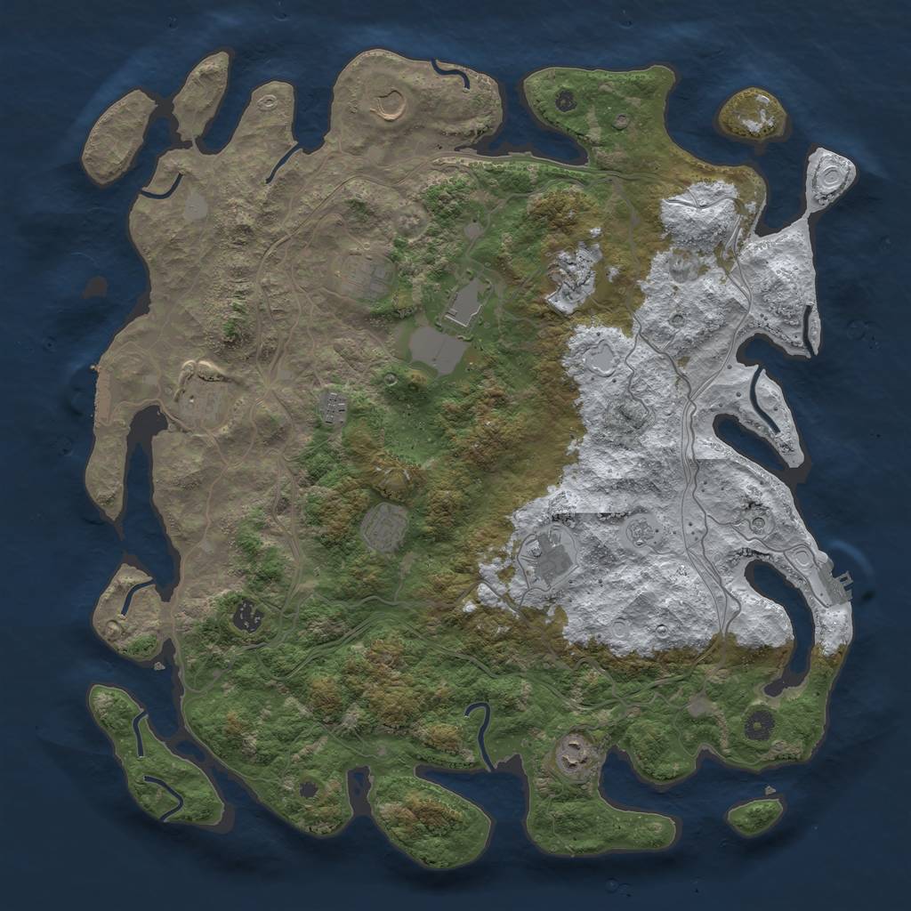 Rust Map: Procedural Map, Size: 4500, Seed: 795772886, 19 Monuments