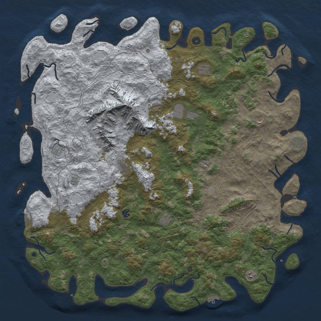 Rust Map: Procedural Map, Size: 6000, Seed: 1892704110, 20 Monuments