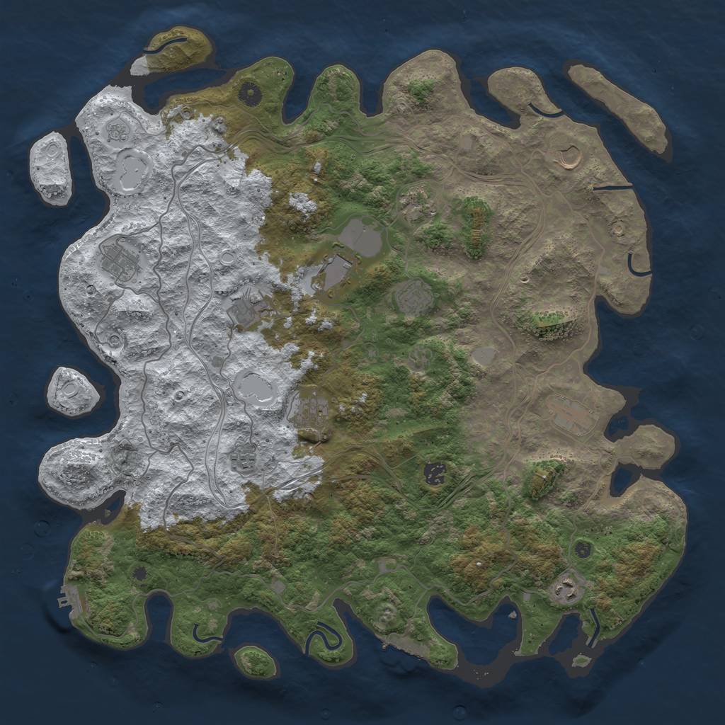 Rust Map: Procedural Map, Size: 4600, Seed: 3345, 20 Monuments