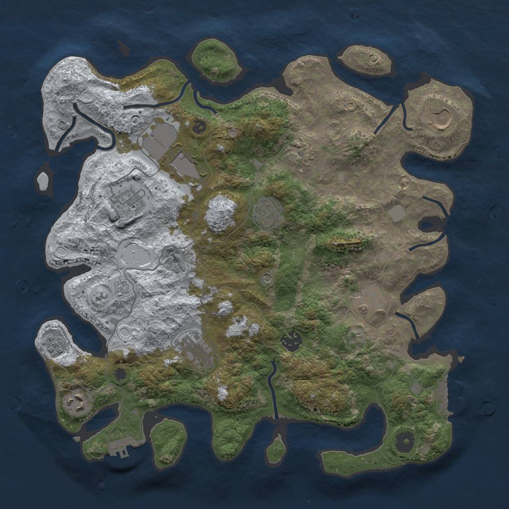 Rust Map: Procedural Map, Size: 3750, Seed: 2025806765, 19 Monuments