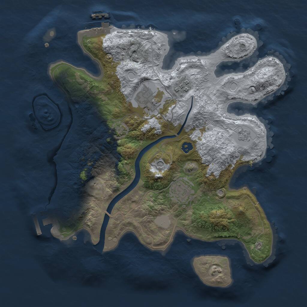 Rust Map: Procedural Map, Size: 2800, Seed: 13377, 9 Monuments