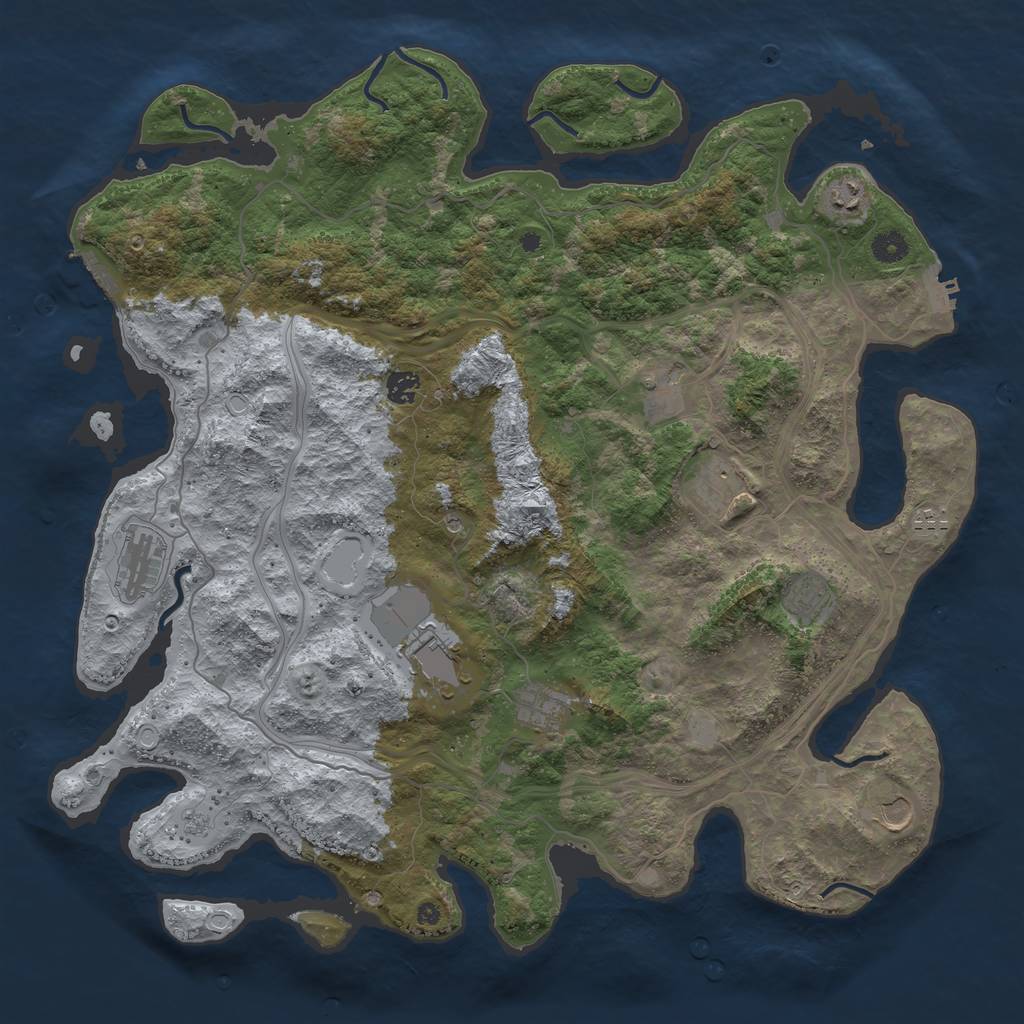 Rust Map: Procedural Map, Size: 4500, Seed: 1977635415, 19 Monuments