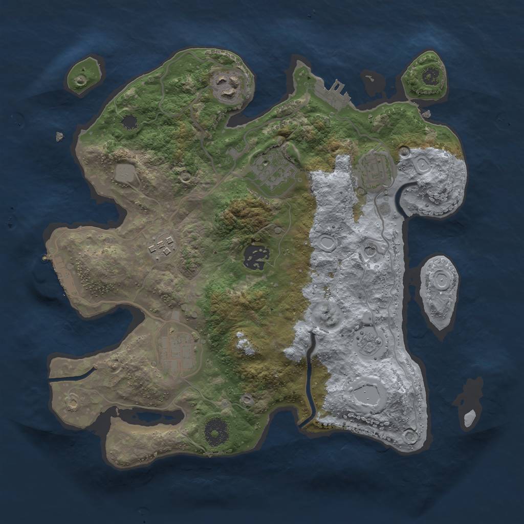 Rust Map: Procedural Map, Size: 3000, Seed: 85988533, 15 Monuments