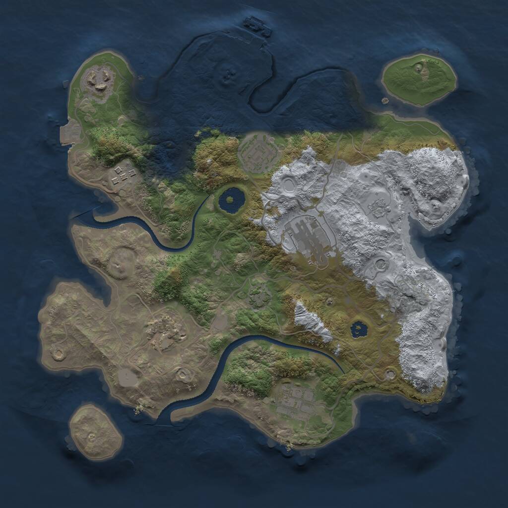 Rust Map: Procedural Map, Size: 3000, Seed: 508304, 11 Monuments