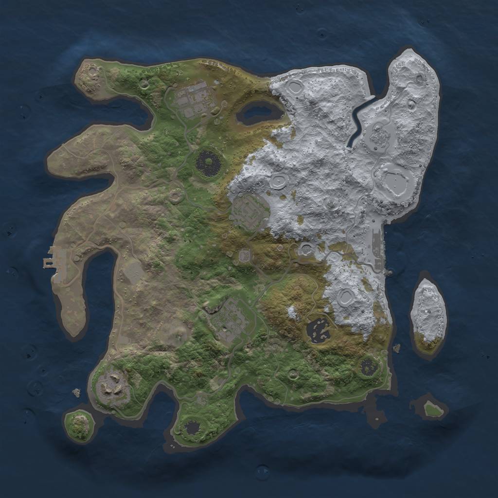 Rust Map: Procedural Map, Size: 3000, Seed: 65937, 14 Monuments