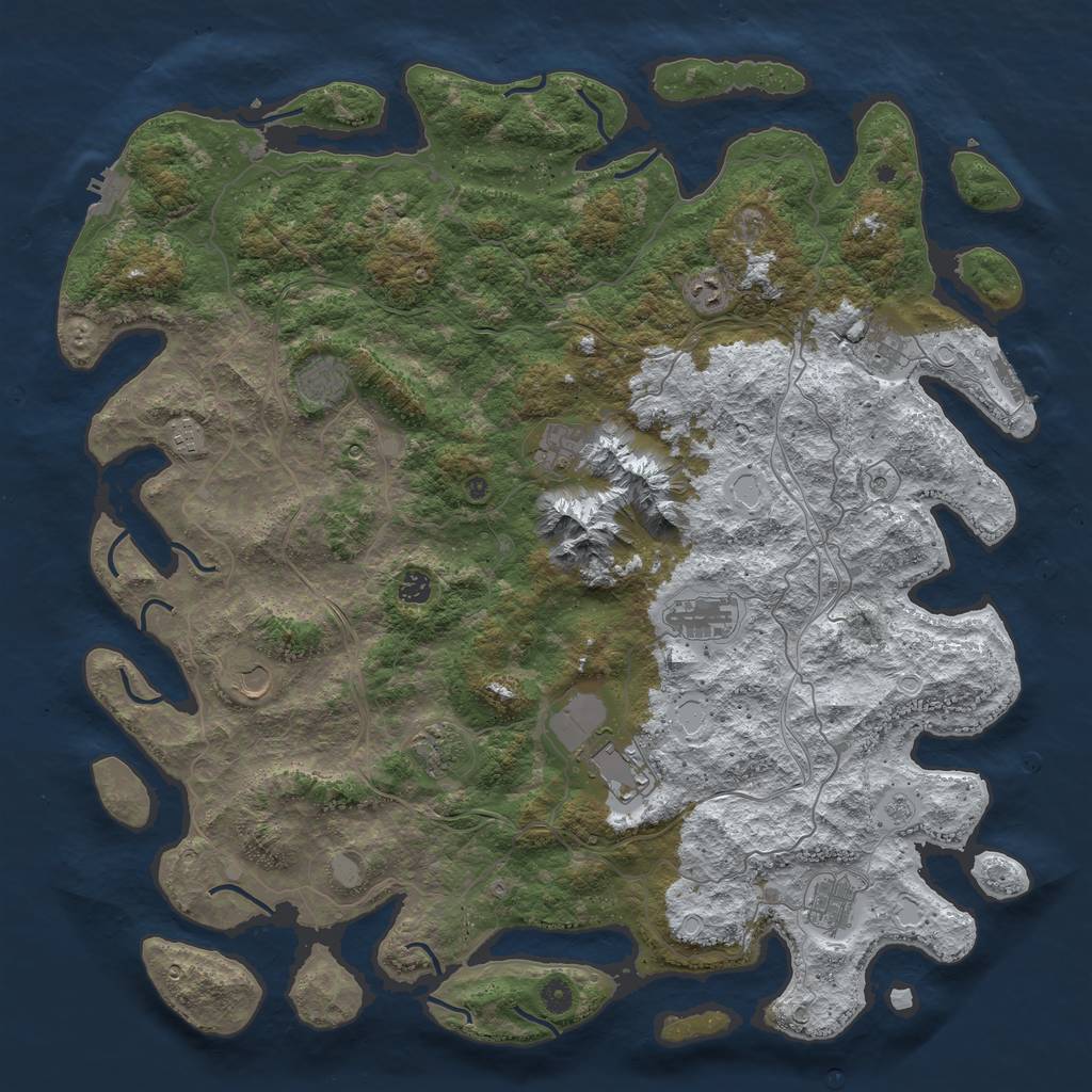 Rust Map: Procedural Map, Size: 5000, Seed: 12062022, 20 Monuments