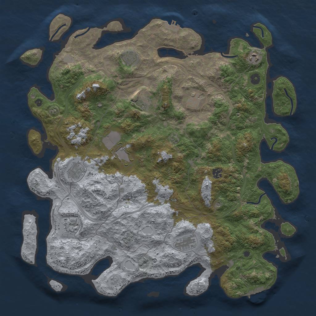 Rust Map: Procedural Map, Size: 4500, Seed: 7373737, 19 Monuments