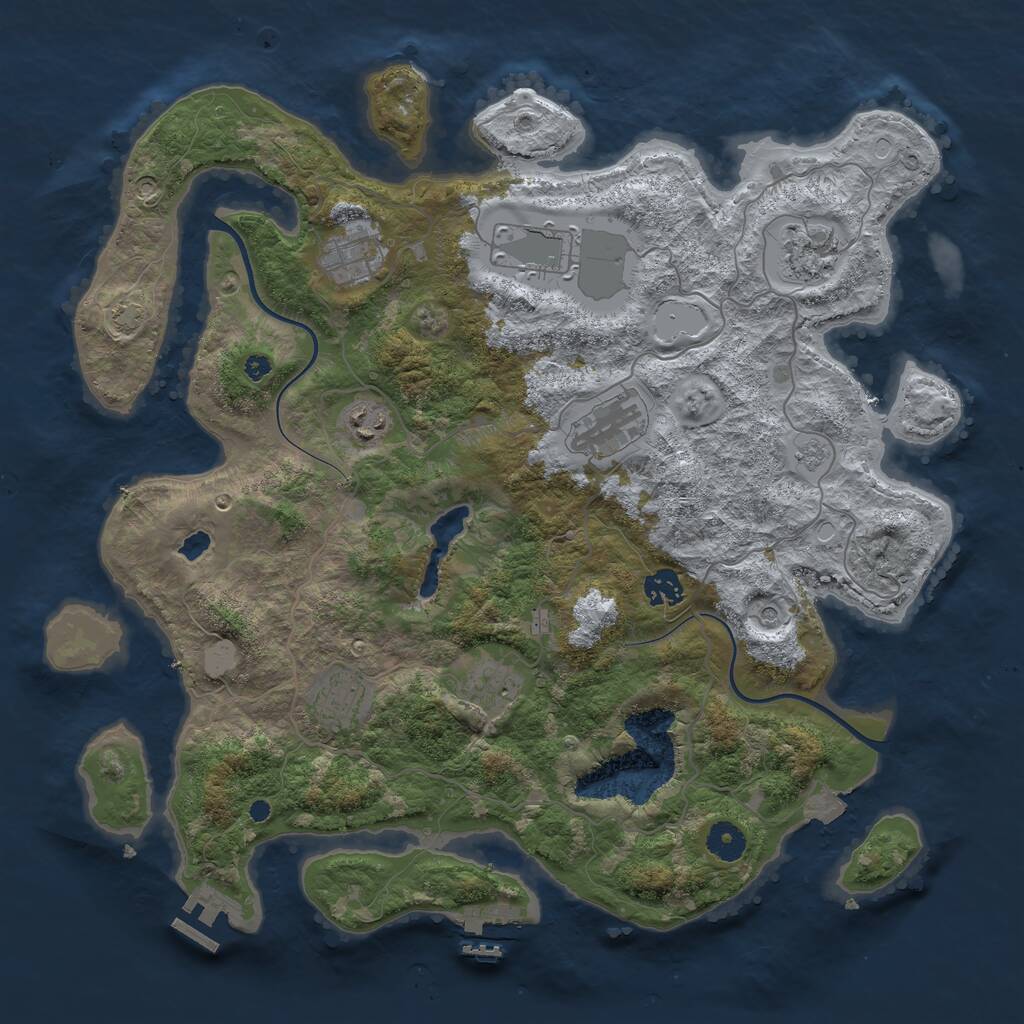 Rust Map: Procedural Map, Size: 4000, Seed: 1977937521, 14 Monuments